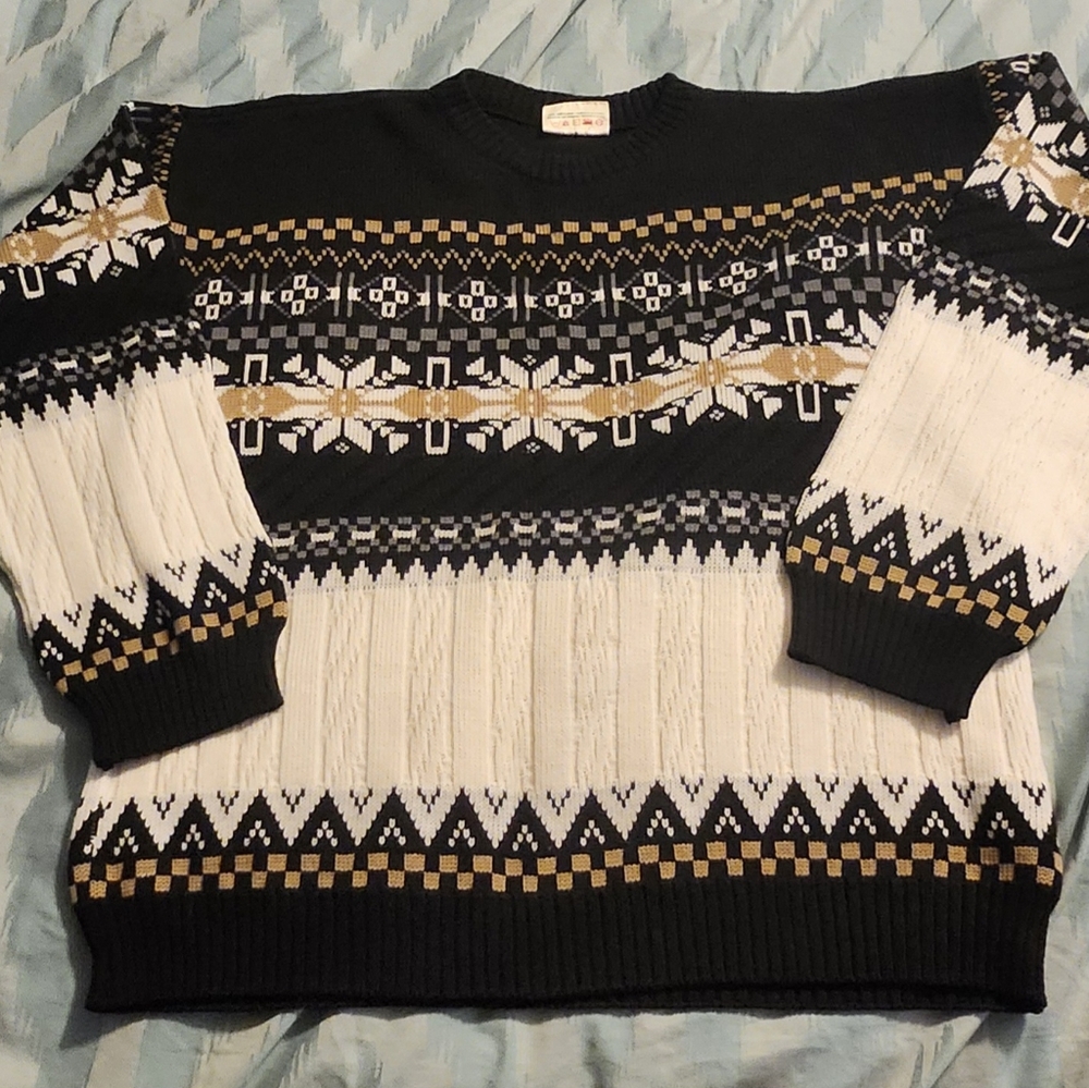 Vintage 1990s Northwest Territory Graphic Knitted Sweater Men's Size XL
